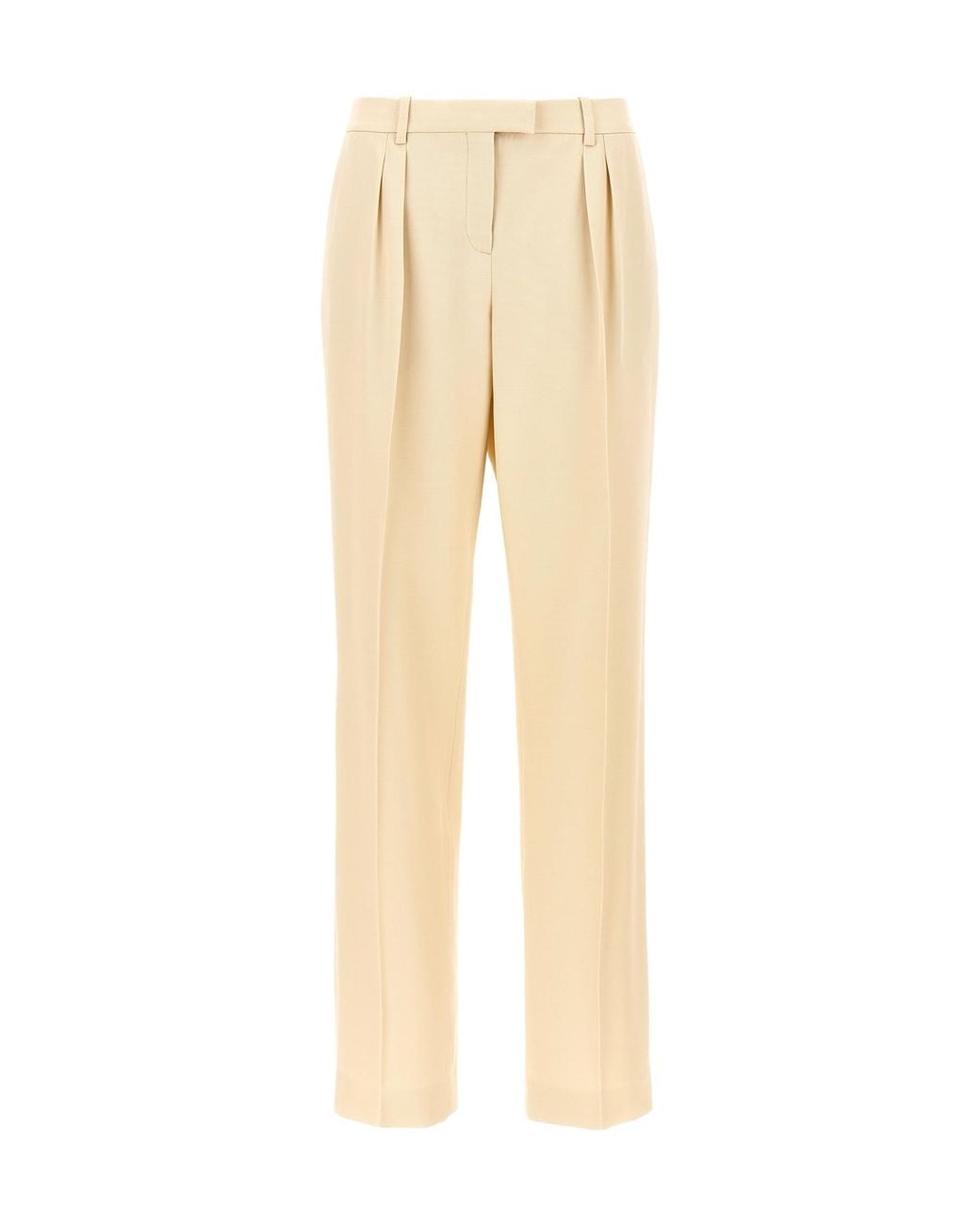 Tom Ford Natural Front Pleat Tailored Trousers