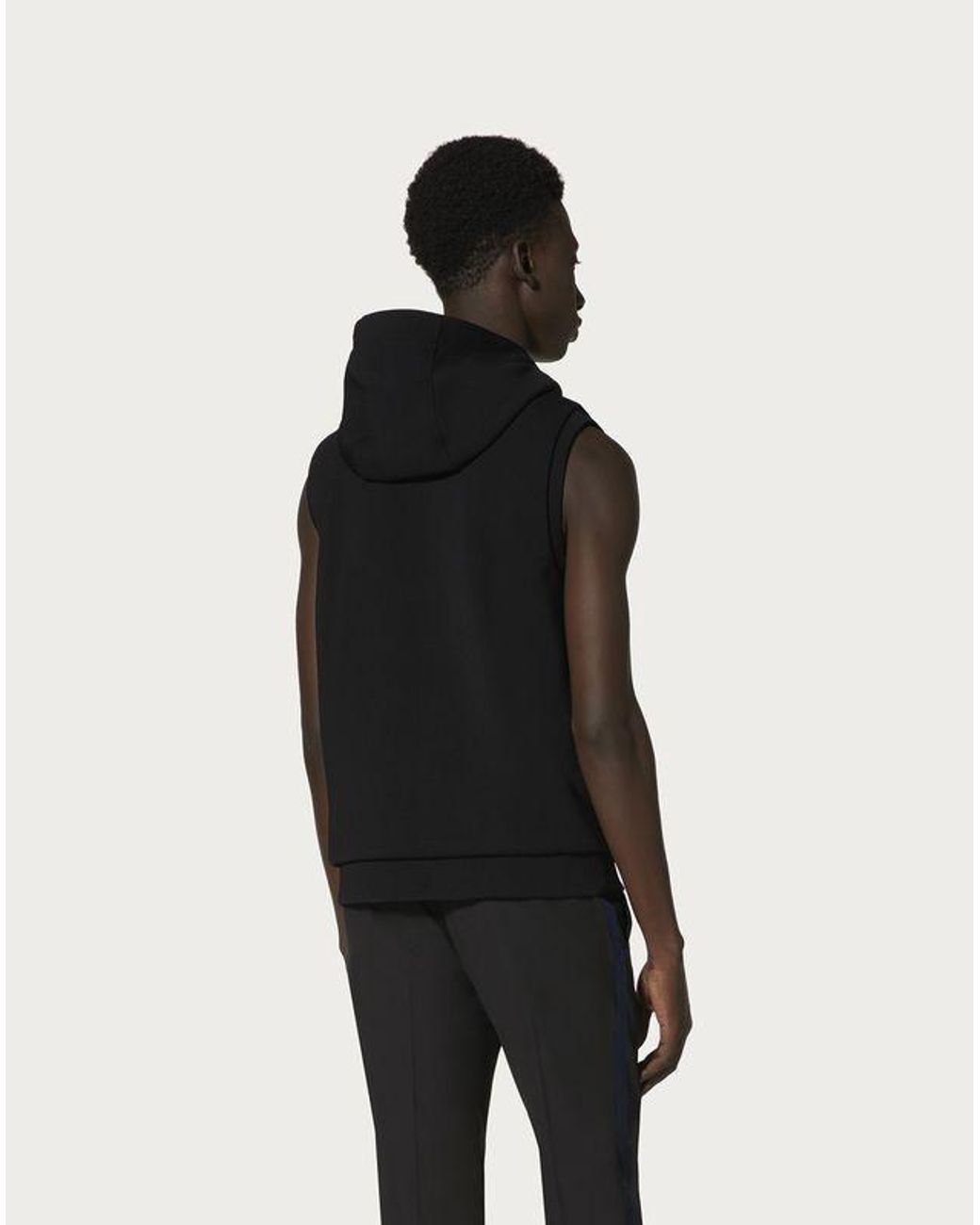 Valentino Black Vltn Hooded Gilet for men