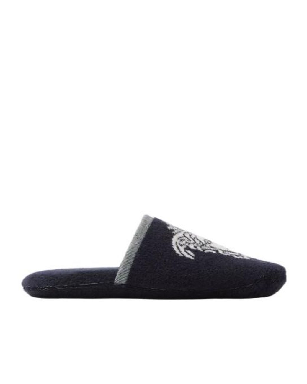 Versace Blue Cotton-Terry Jacquard Slippers for men
