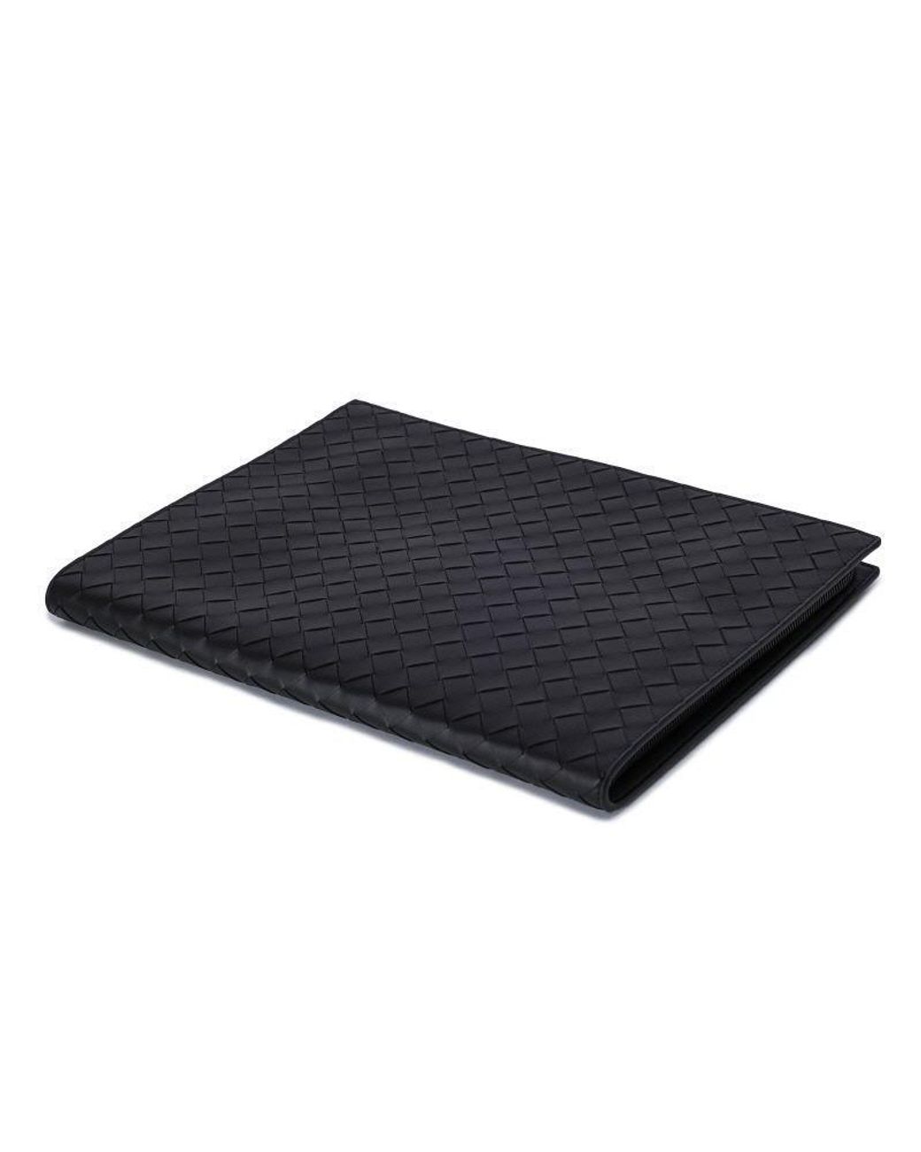 Bottega Veneta Black Intrecciato Zip Clutch Bag for men