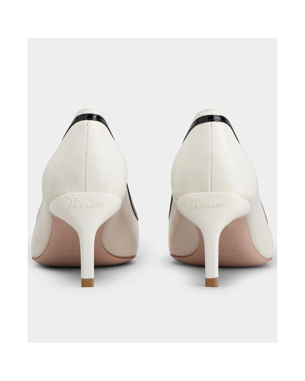 Roger Vivier White Viv Canard Leather Pumps