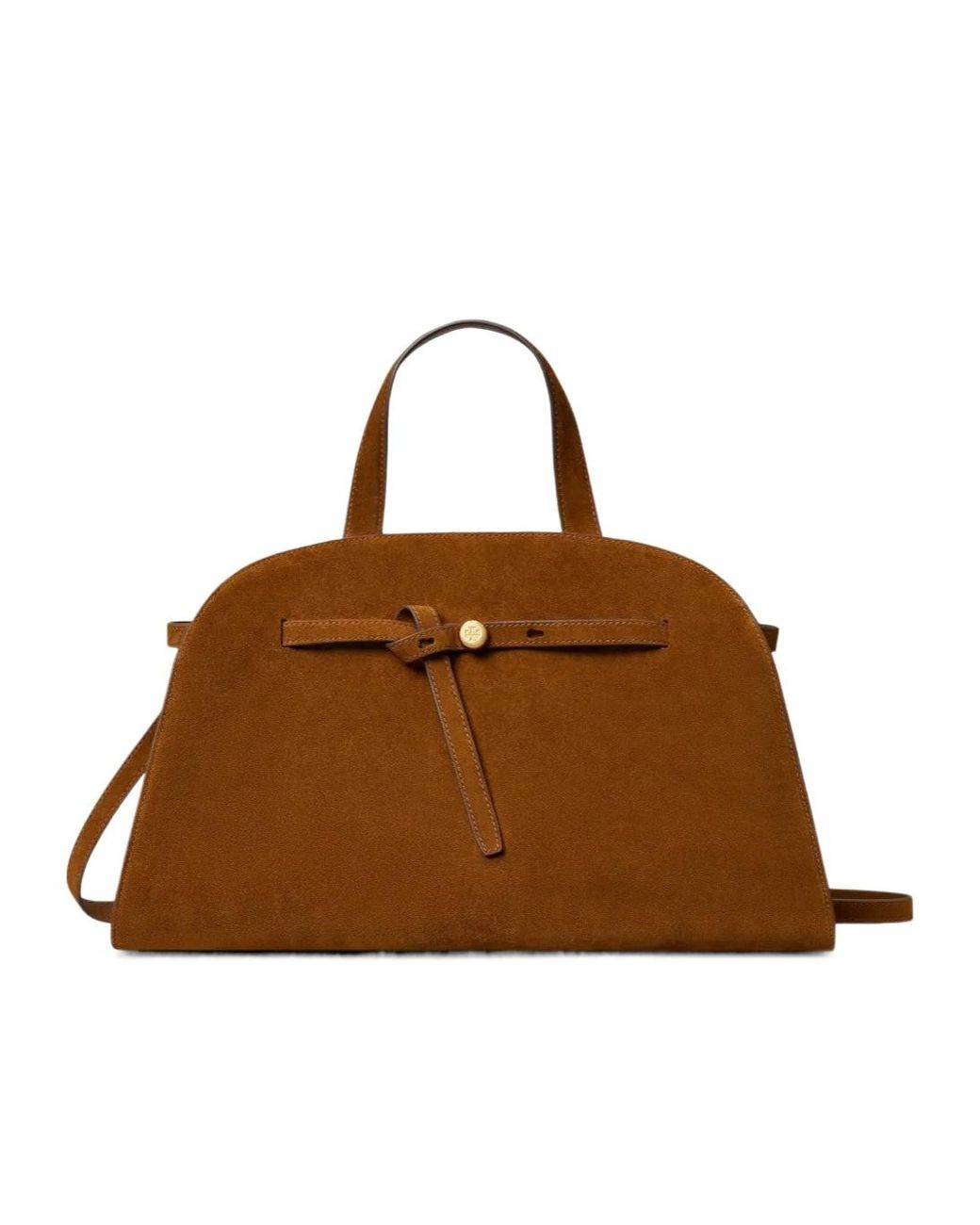 Tory Burch Brown Romy Suede Bauletto Tote Bag