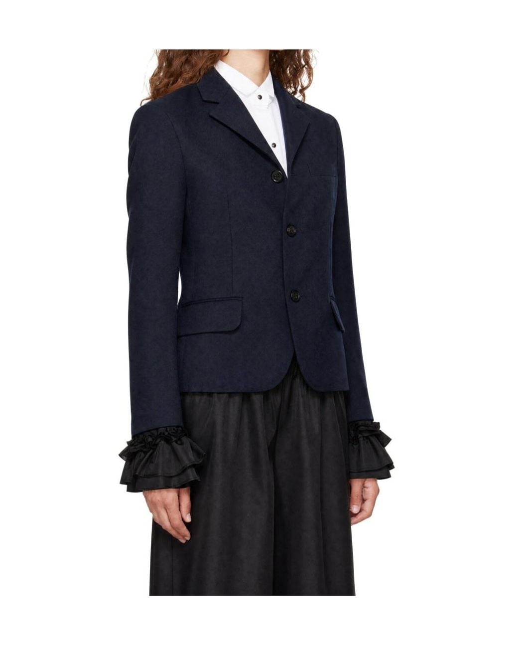 Comme des Garçons Blue Single-Breasted Coat