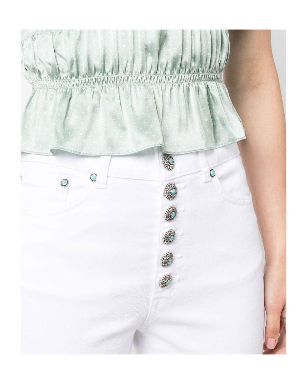 Dondup White Logo Patch Trousers