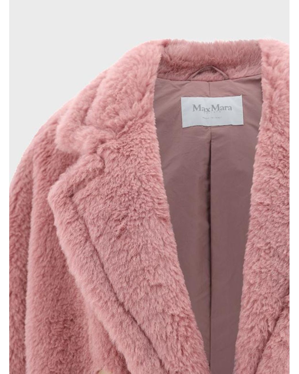 Max Mara Red Double-Breasted Fleece Coat
