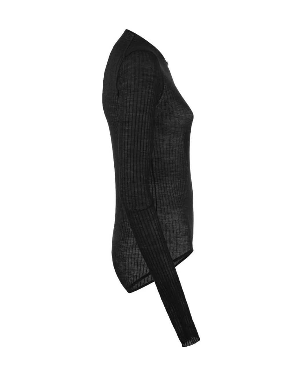 Sportmax Black Crewneck Long-Sleeved Jumpsuit