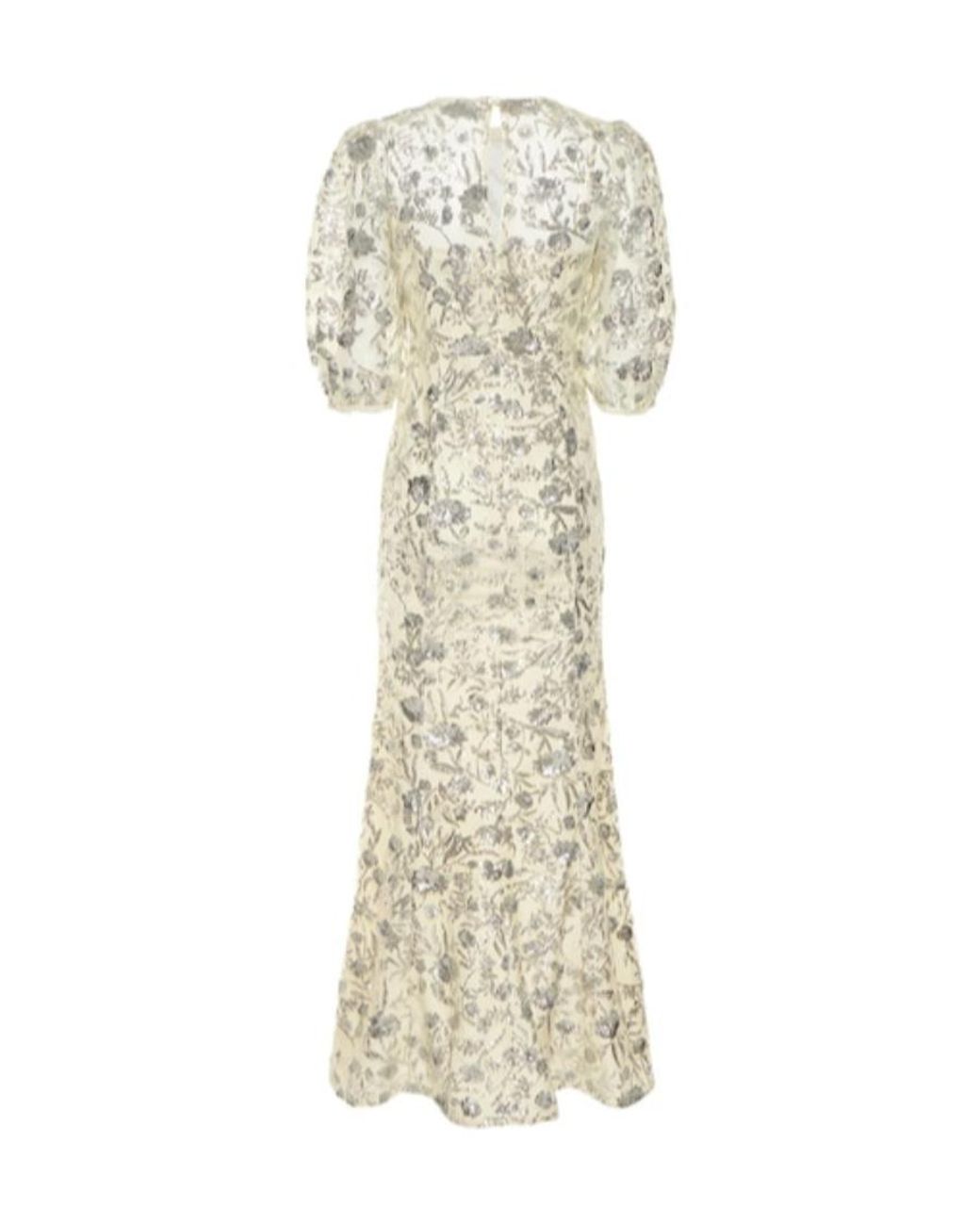 Self-Portrait Metallic Sequined Mid-Length Dress