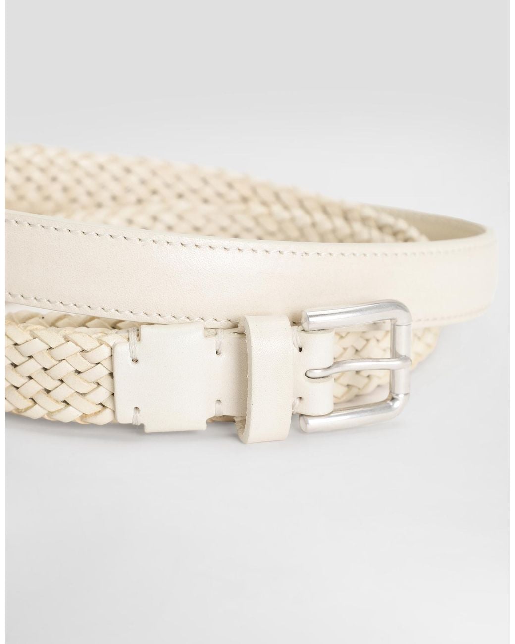 Dolce & Gabbana White Braided Belt for men