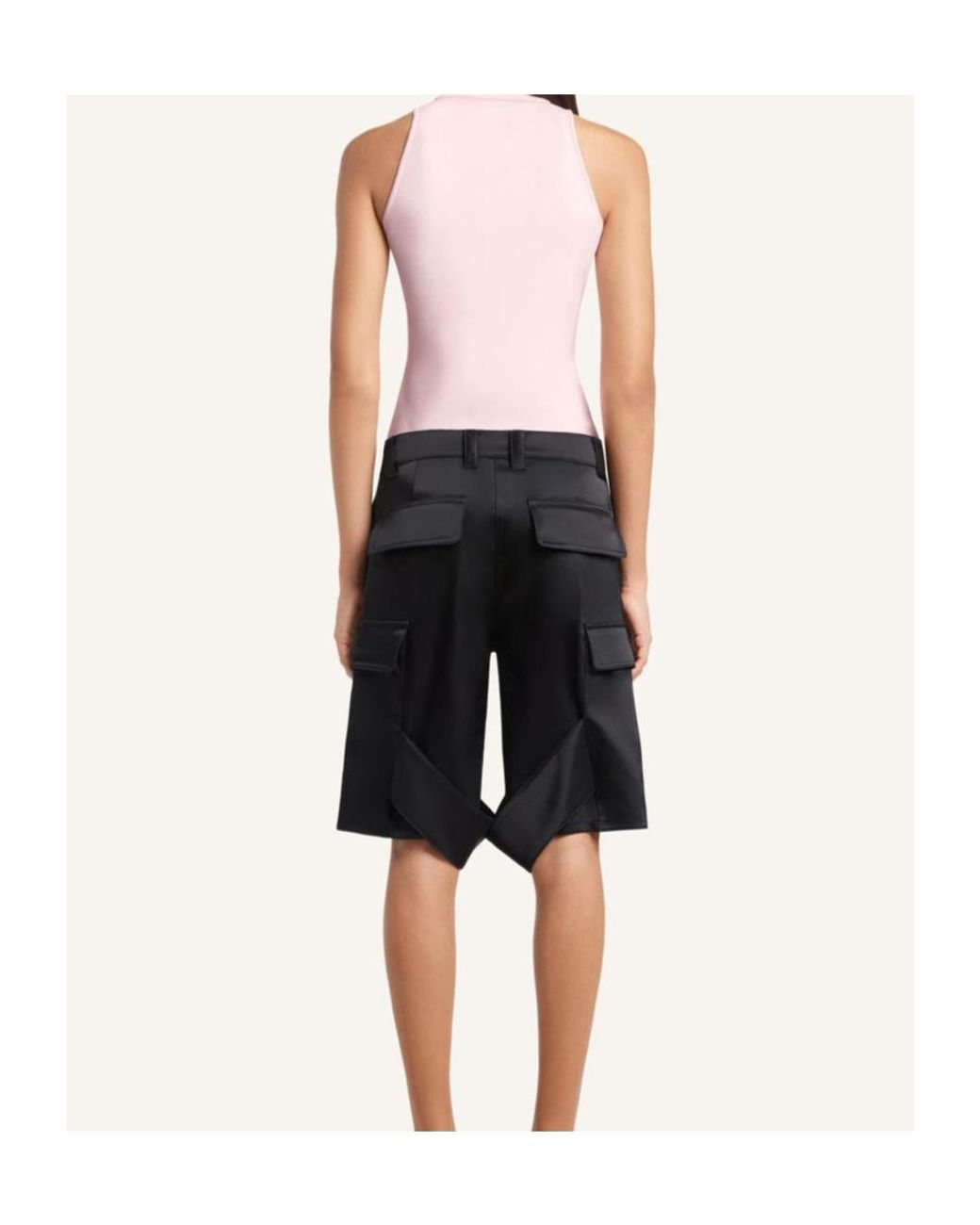 Courreges Black Courrèges Utility Chaps Satin Shorts