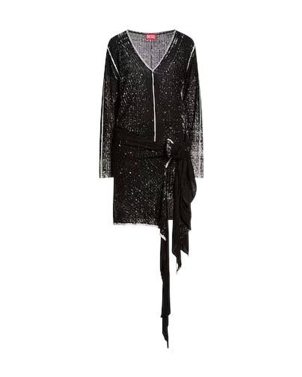 DIESEL Black Fitted Long Sleeve Dress