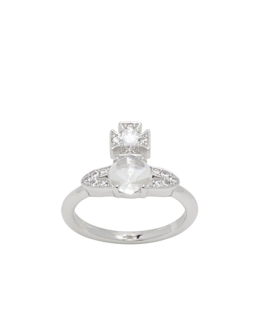 Vivienne Westwood White Ondina Orb Crystal Ring