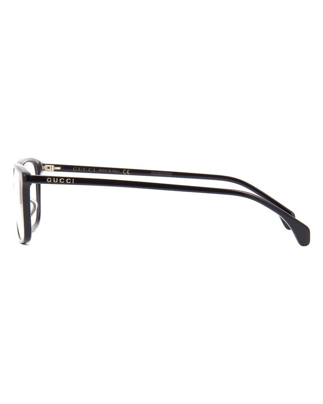 Gucci White Eyewear Rectangular Frame Glasses for men