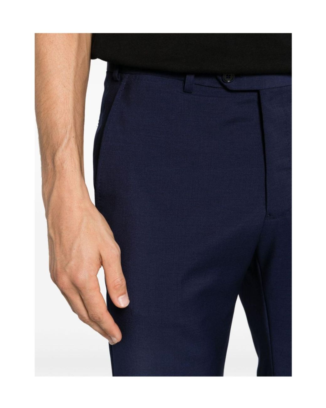 Emporio Armani Blue Single-Breasted Virgin Wool Suit for men