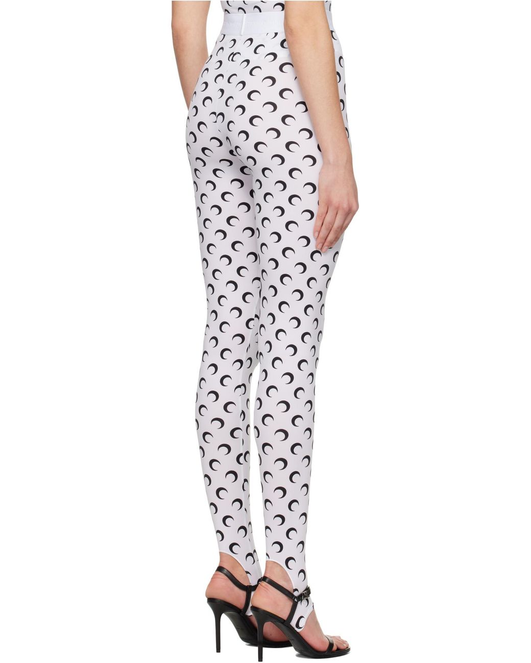 MARINE SERRE White Moon Printed Skinny-Cut Leggings