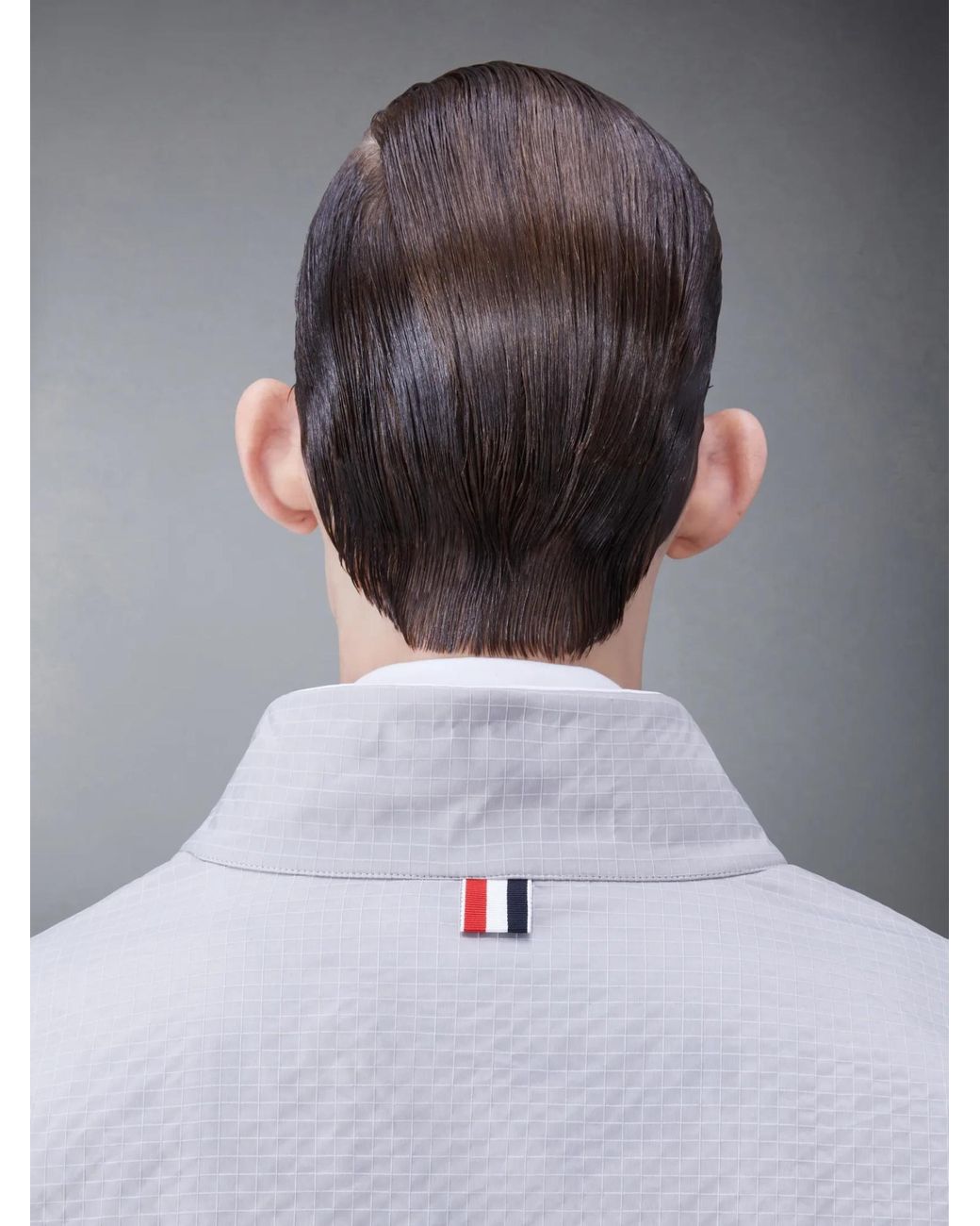 Thom Browne Gray 4-Bar Zipped Ripstop Jacket for men