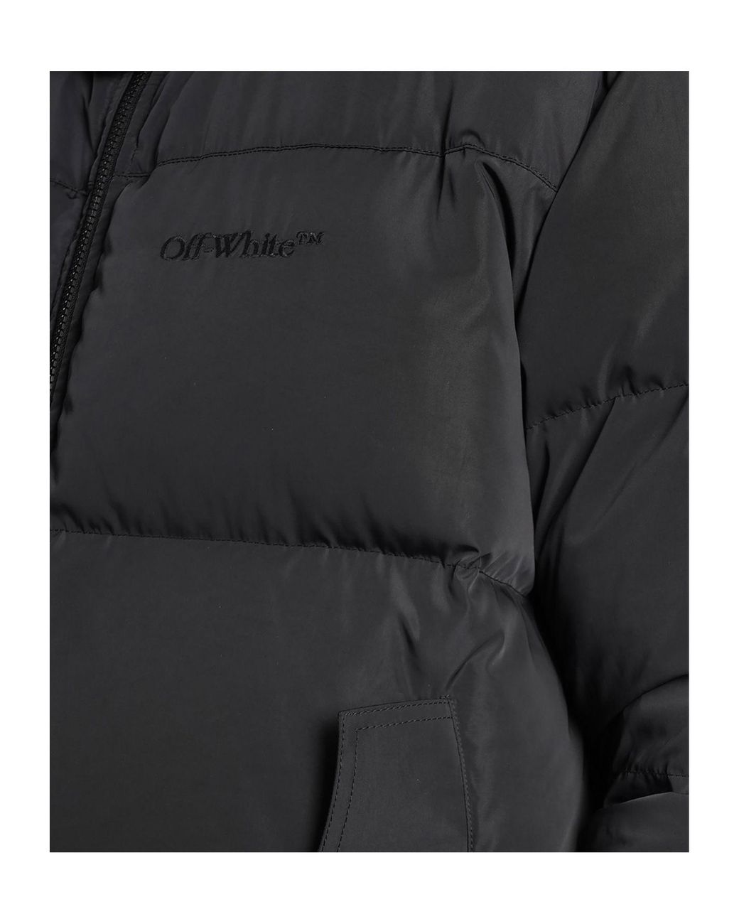 Off-White c/o Virgil Abloh Black Zip-Up High Neck Jacket for men
