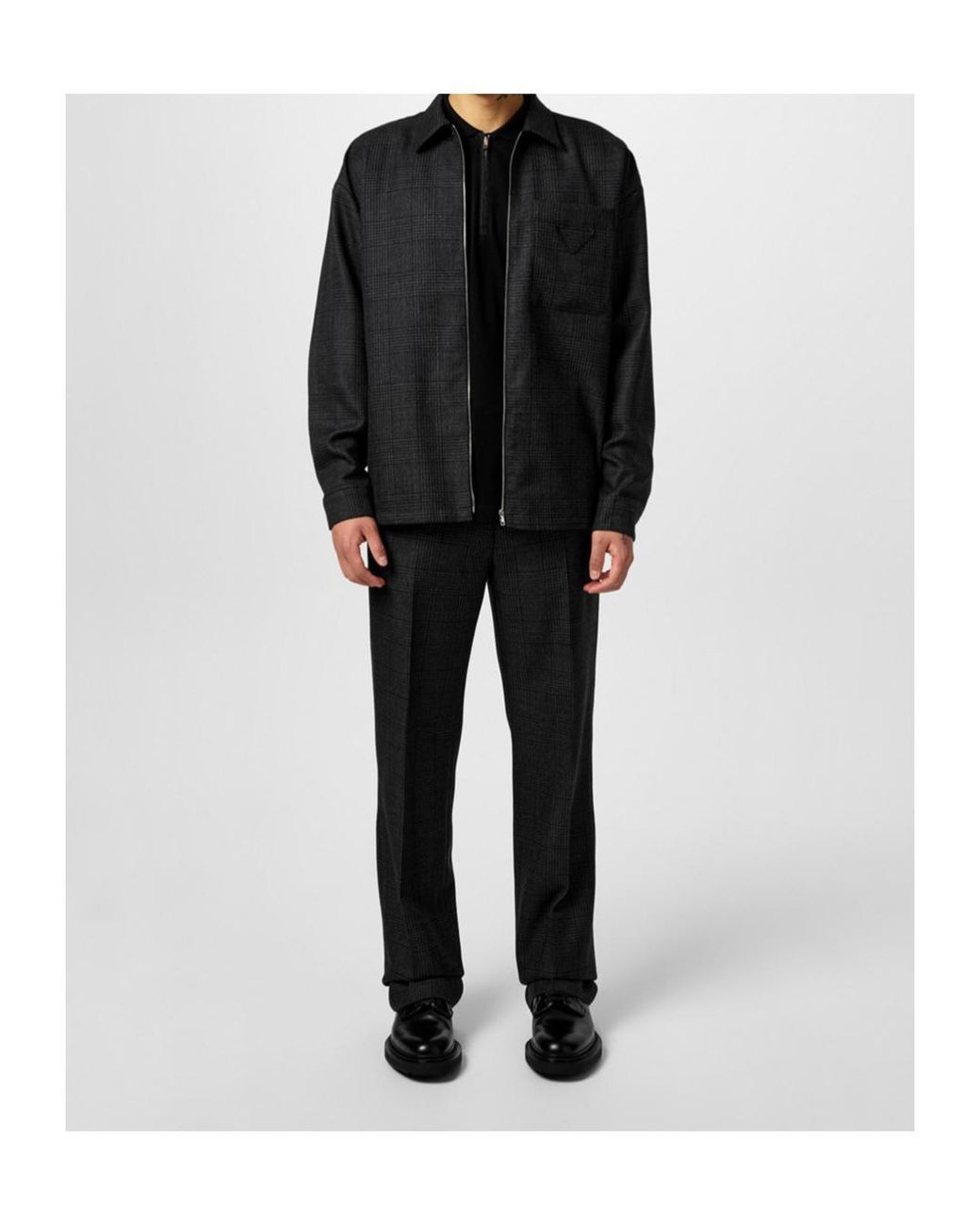 Prada Black Check Trousers for men