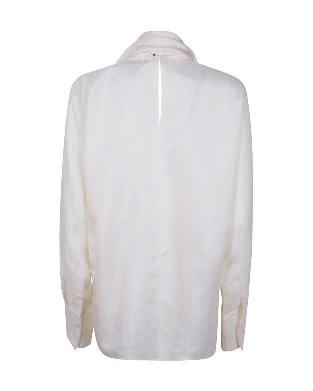 Rohe White Silk Scarf Blouse