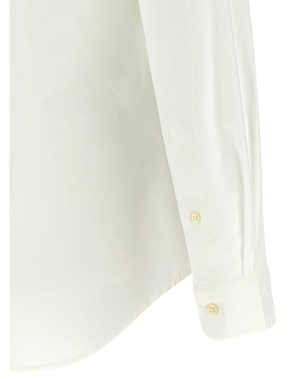 Polo Ralph Lauren White Pony Embroidered Poplin Shirt for men