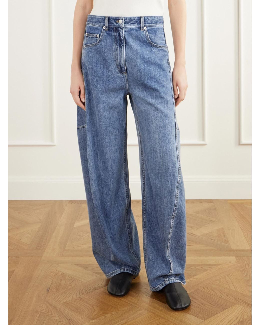 Tibi Blue Wide-Leg Jeans