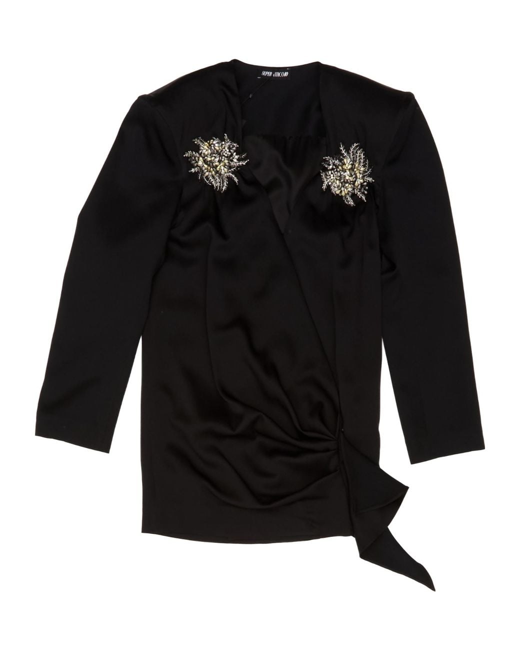 The Attico Black Long-Sleeved Dress