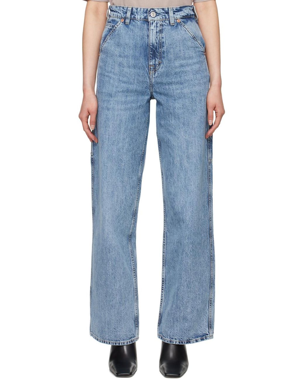 Our Legacy Blue High-Rise Wide-Leg Jeans