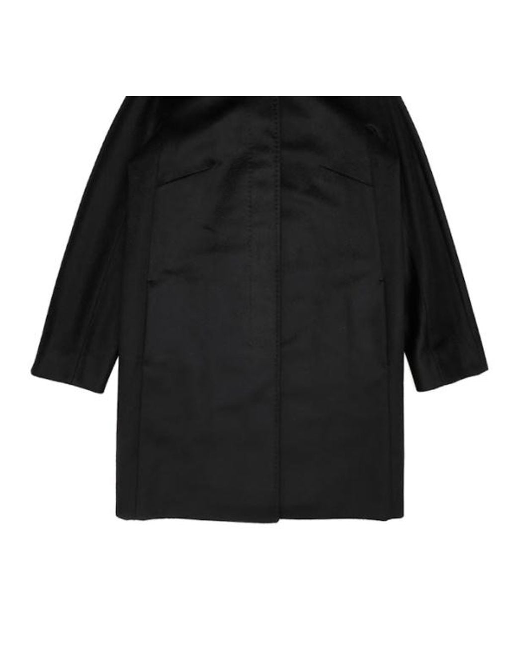 Max Mara Black Logo Long-Sleeved Coat