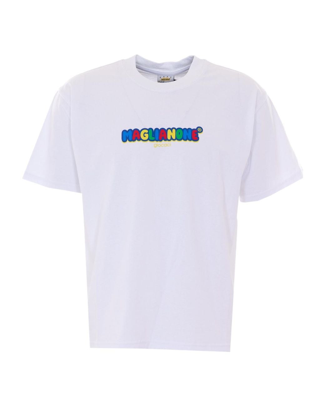 Magliano White Logo Print T-Shirt for men