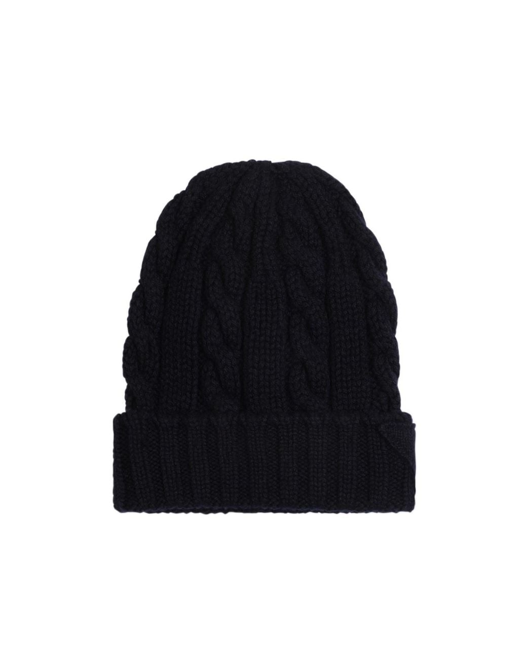 Prada Black Turn-Up Brim Knitted Beanie for men