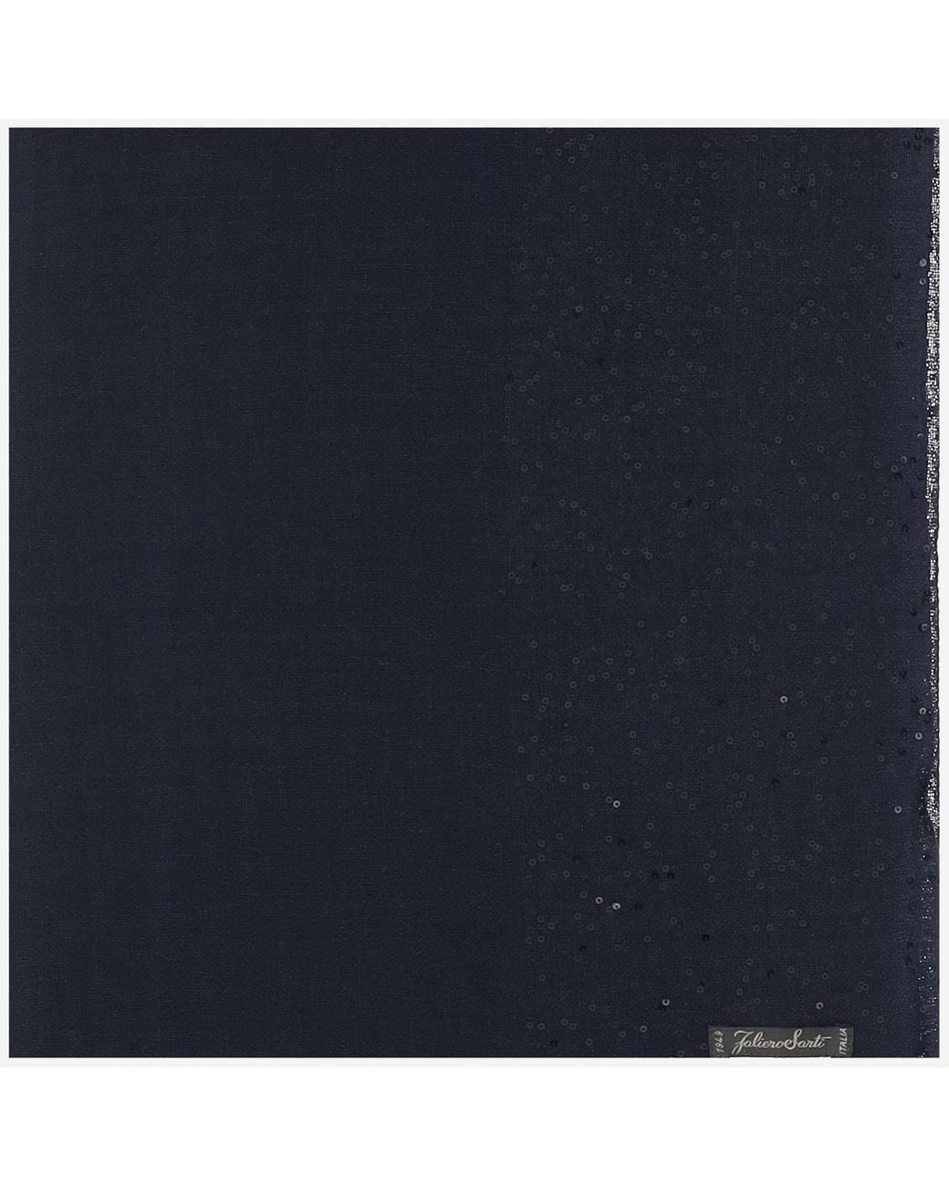 Faliero Sarti Blue Rectangular Sequin Scarf