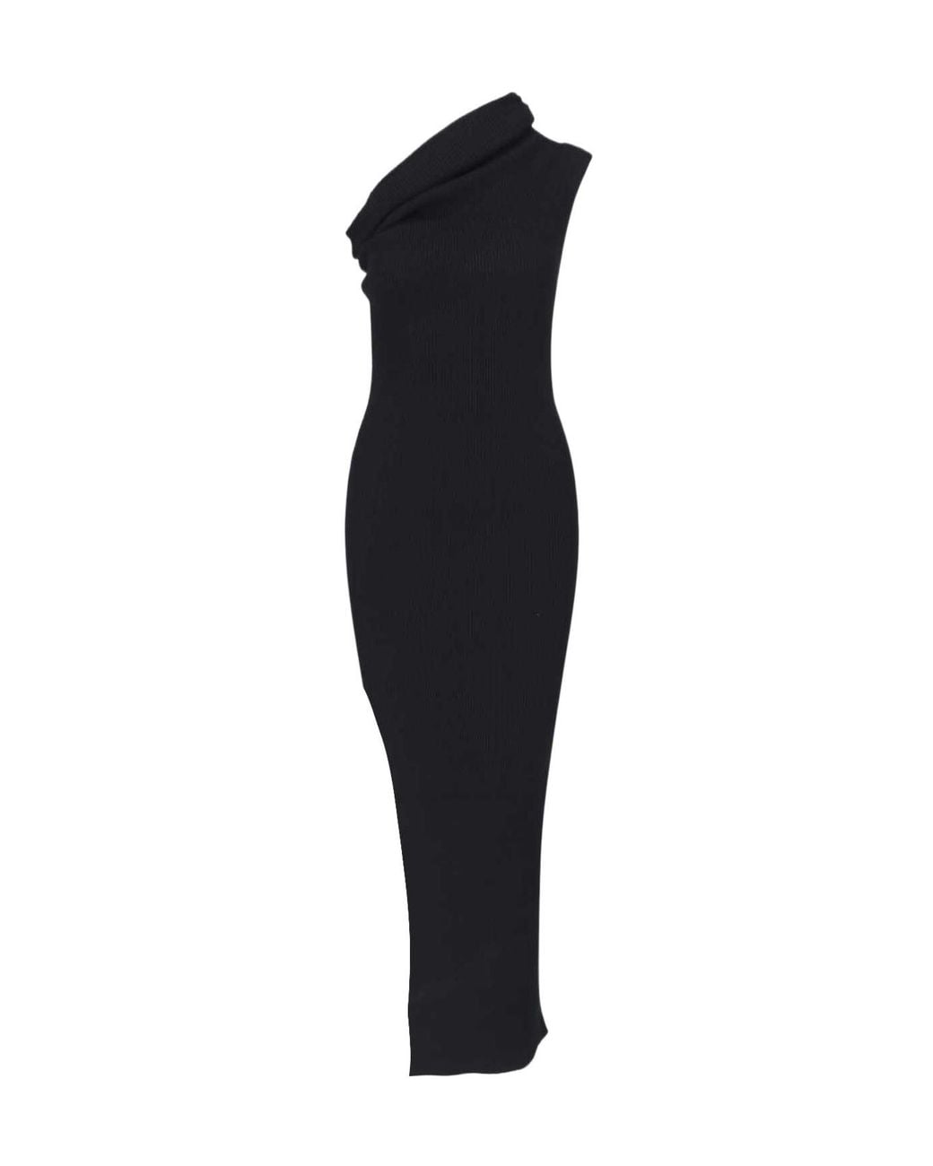 Rick Owens Blue Asymmetrical Maxi Dress