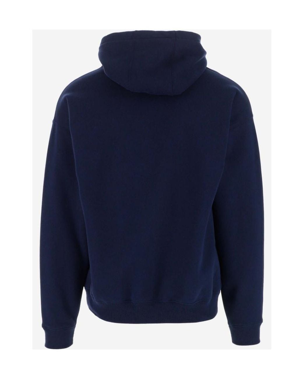Versace Blue Logo-Embroidered Drawstring Hoodie for men