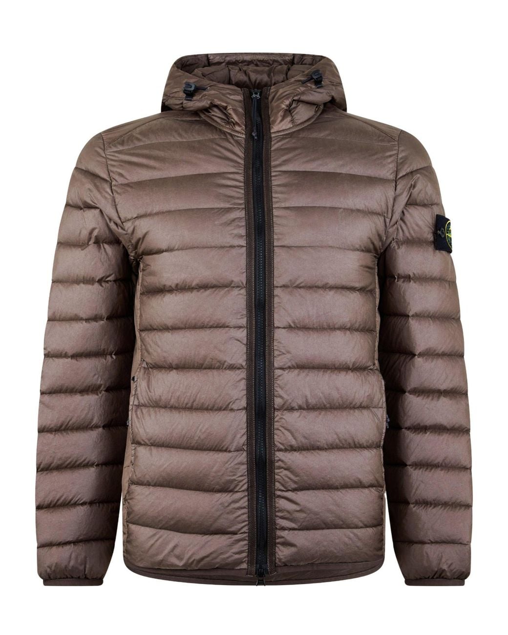 Stone Island Brown Compass Badge Quilted Puffer Jacket for men