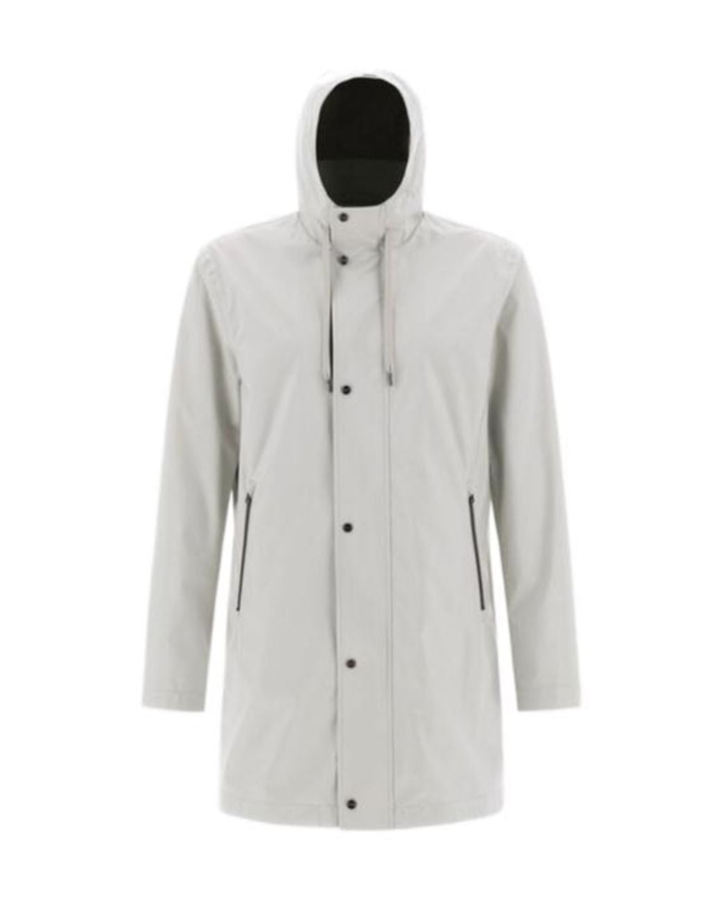Herno White Long-Sleeve Parka Coat for men