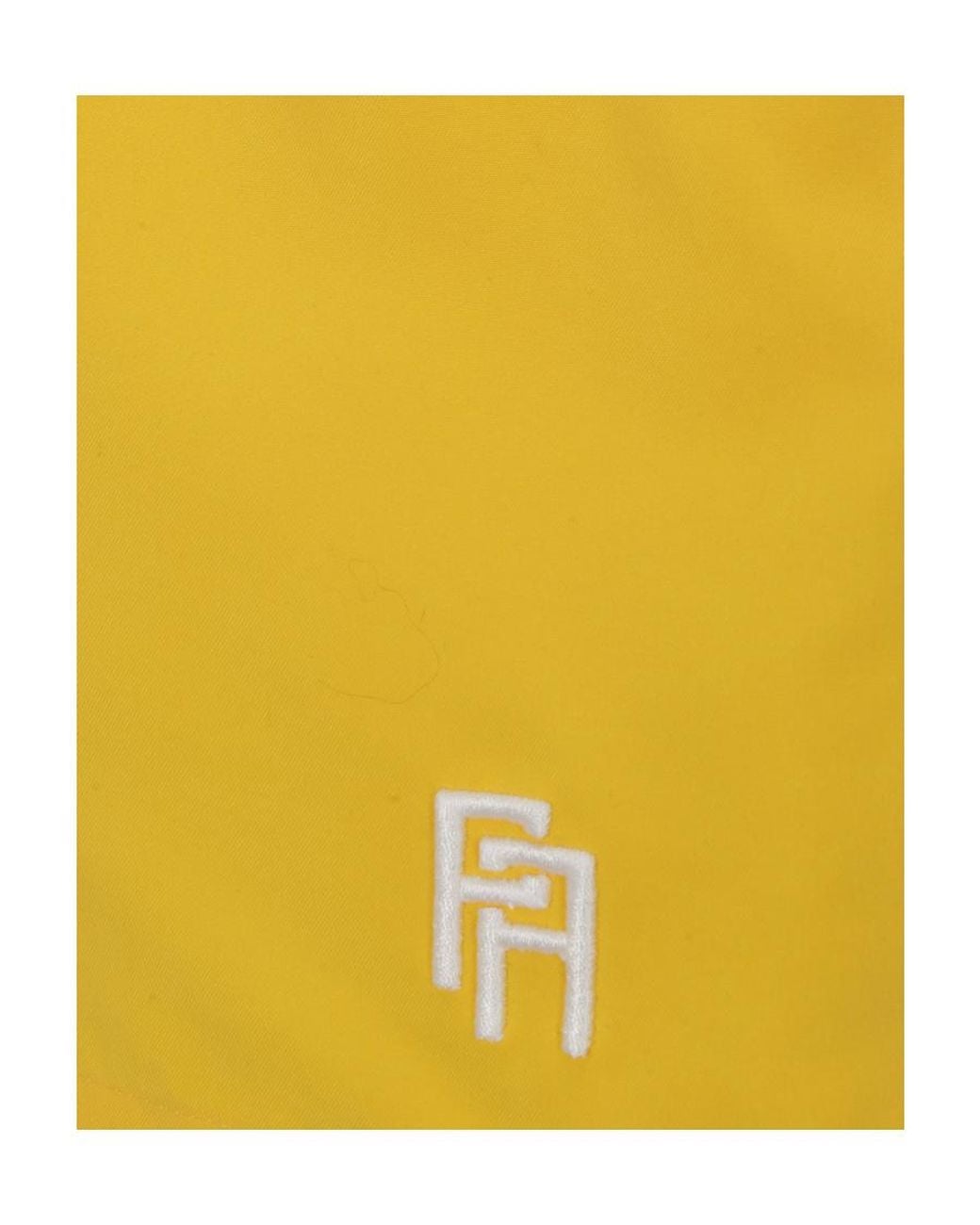 Palm Angels Yellow Striped Trim Swimming Shorts for men