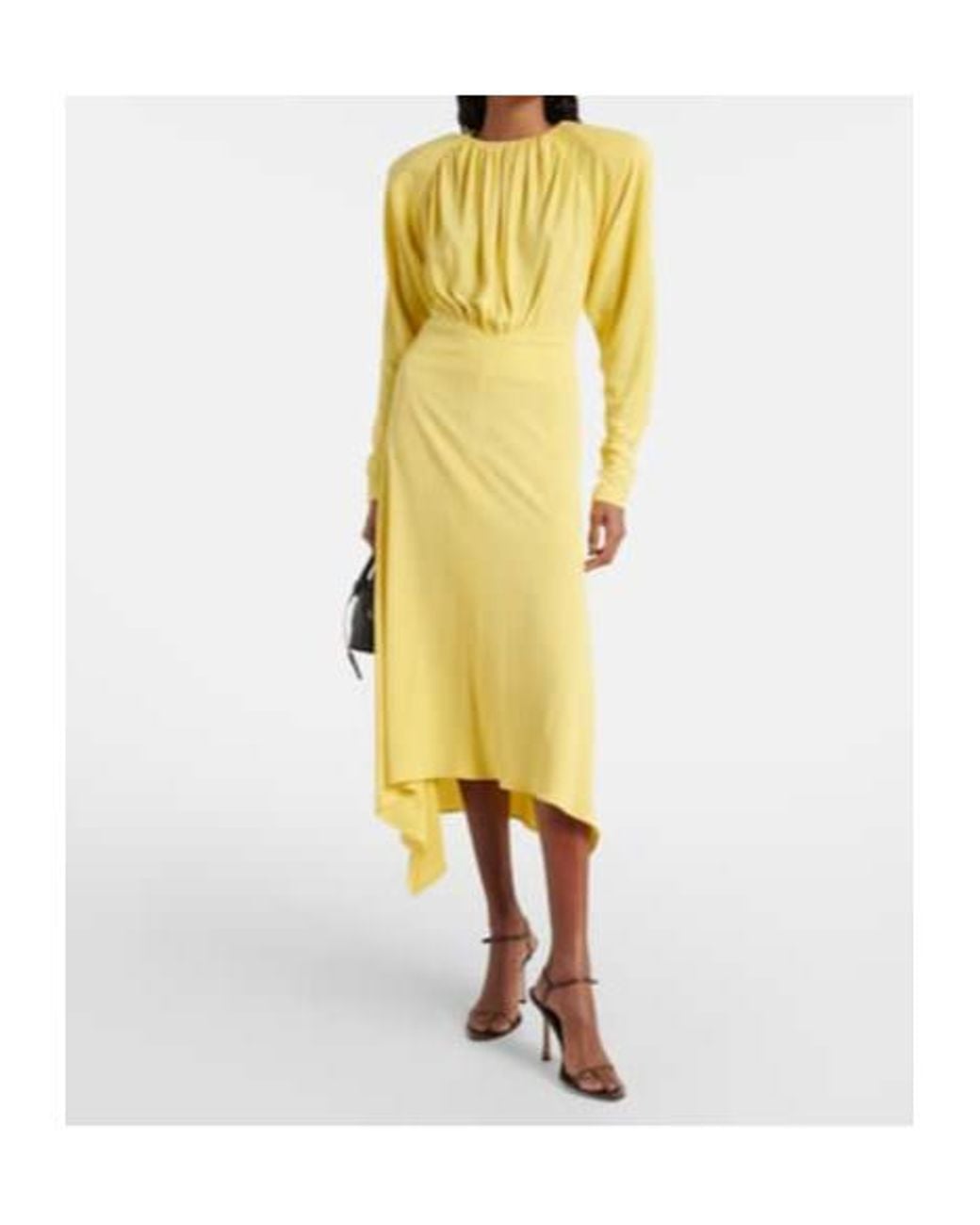 Stella McCartney Yellow Draped Jersey Midi Dress