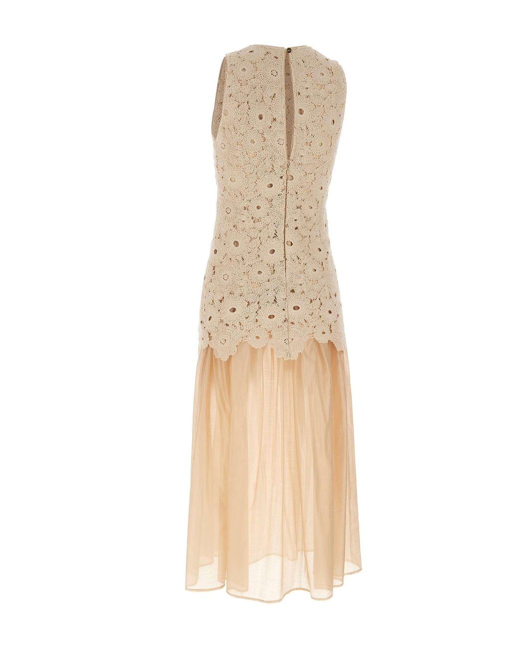 Liu Jo Natural Floral Lace Pleated Dress