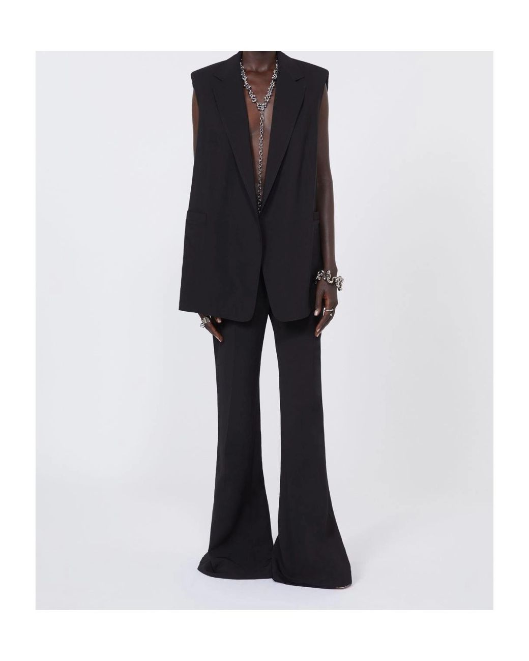 Sportmax Black Sleeveless Patch-Pocket Jacket