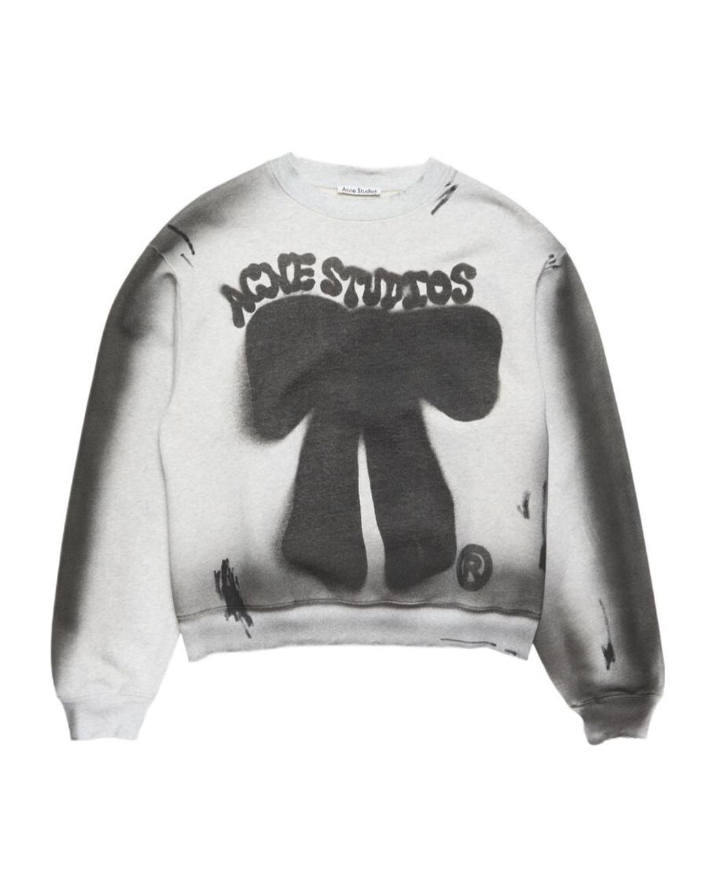 Acne Gray Graphic-Print Sweatshirt for men