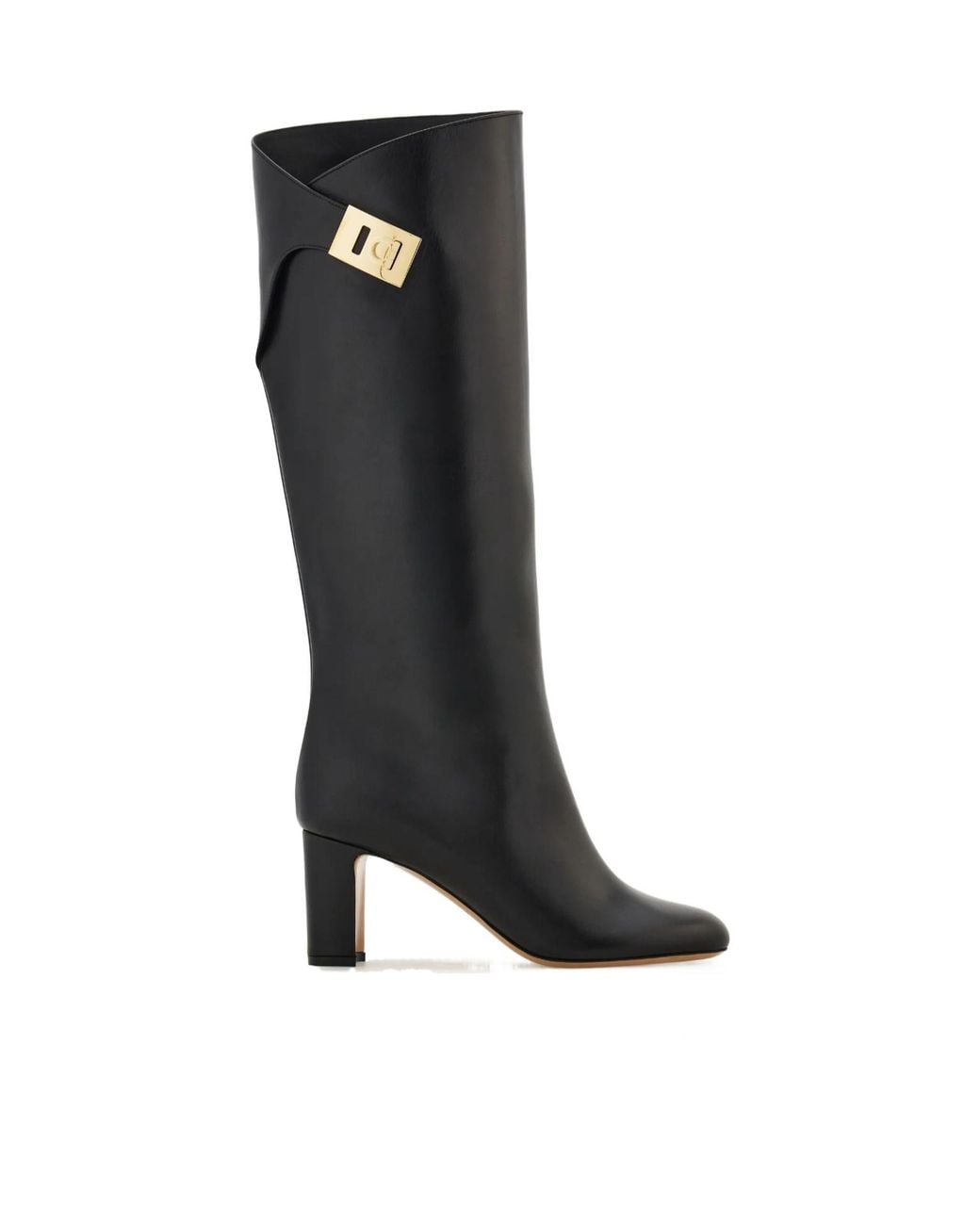 Ferragamo Black Hug Buckle Boots