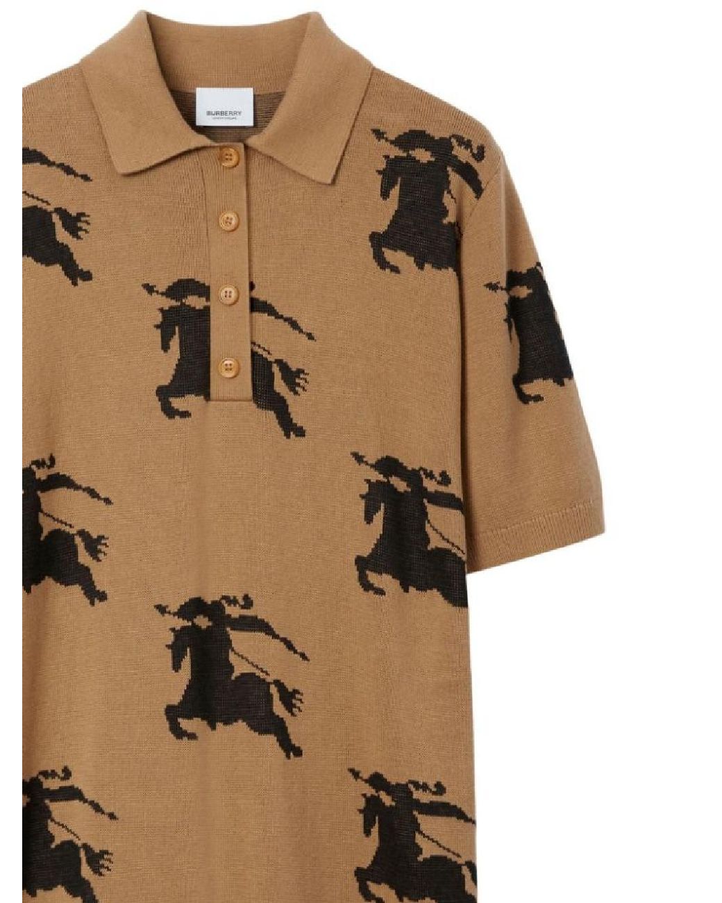Burberry Natural Ekd-Print Jacquard Shirt Dress