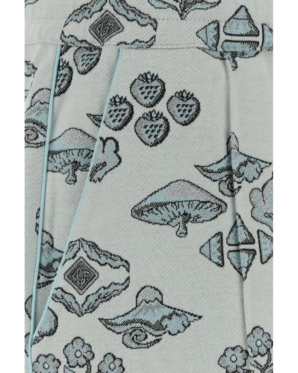 Casablanca Gray Embroidered Jacquard Bermuda Shorts for men