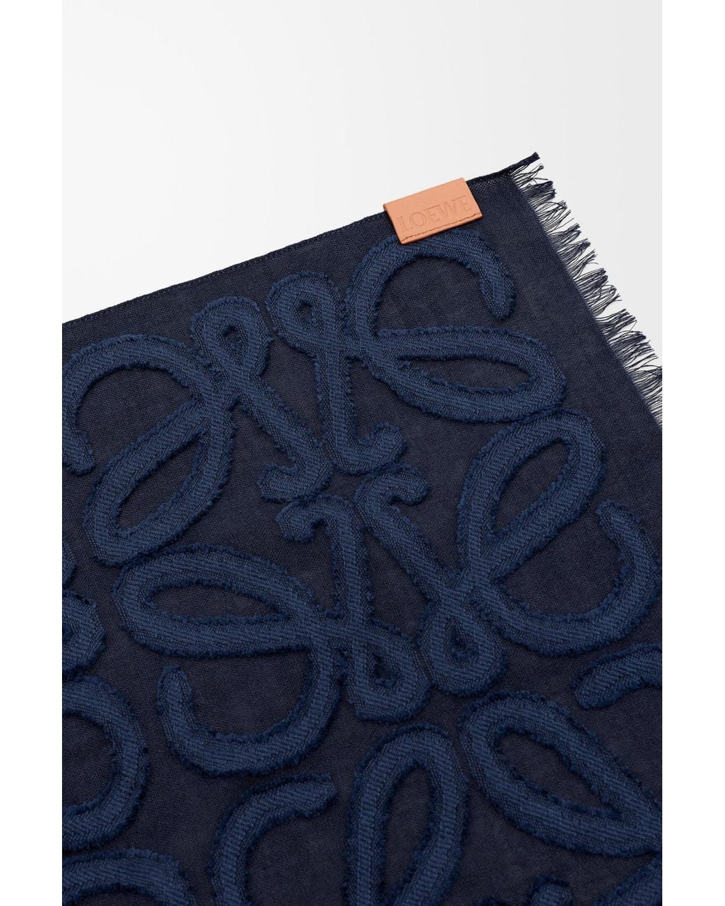 Loewe Blue Anagram Pattern Scarf