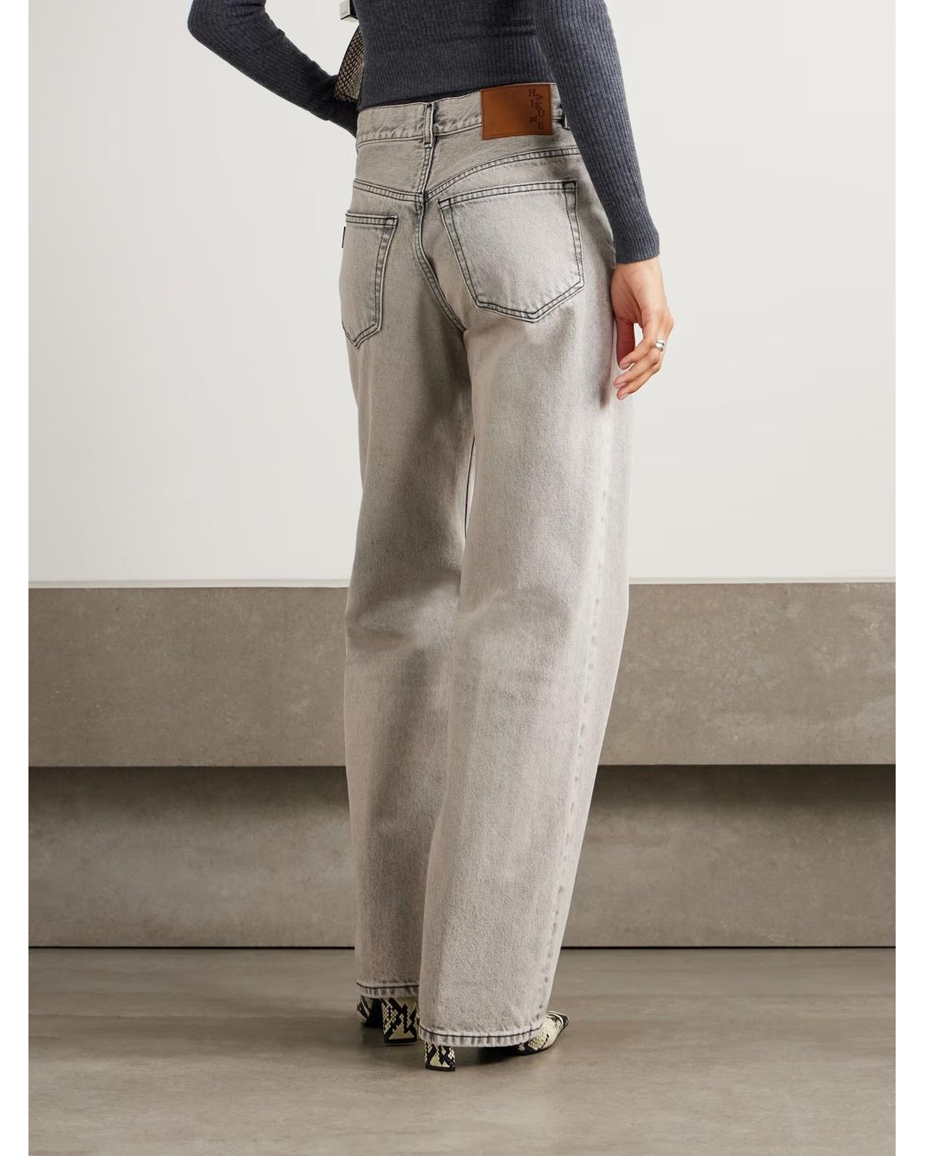 Haikure Gray Bonnie High-Rise Straight-Leg Jeans