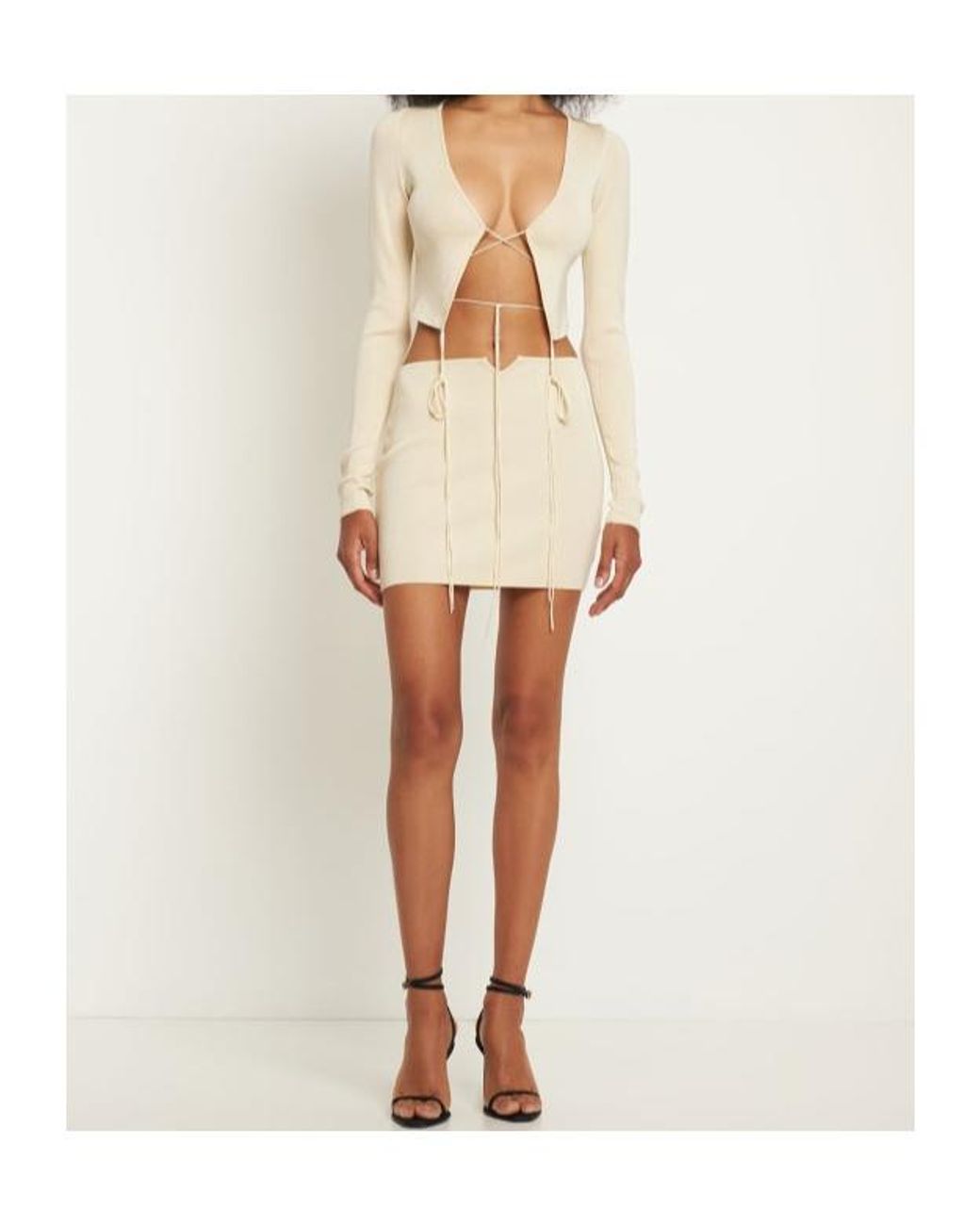 AYA MUSE Natural Long-Sleeved Mini Dress