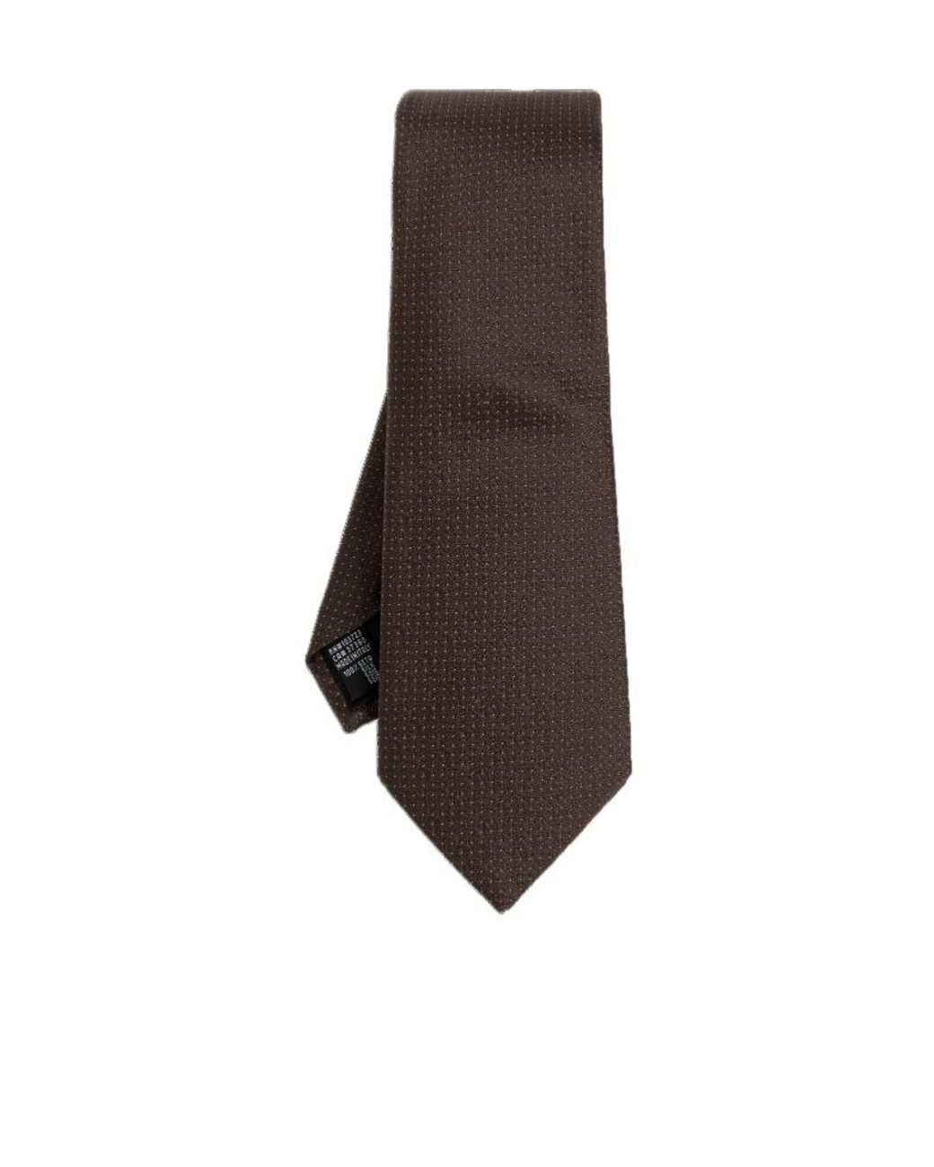 Giorgio Armani Brown Textured Silk Tie for men