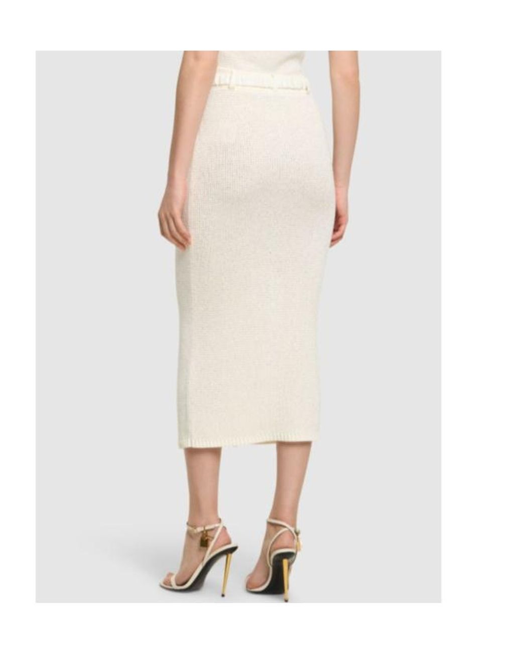 Alessandra Rich Natural Belt-Loop Skirt