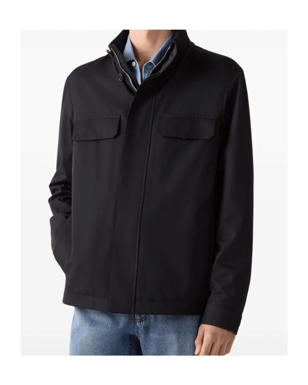 Zegna Blue Chest-Pocket Jacket for men
