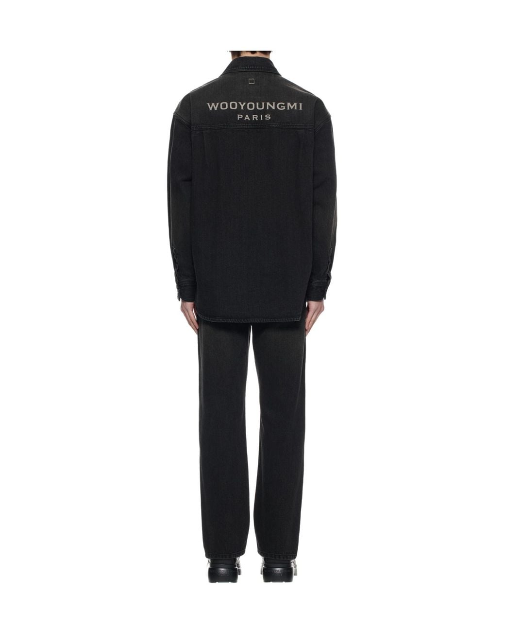 Wooyoungmi Black Logo Patch-Pocket Shirt for men
