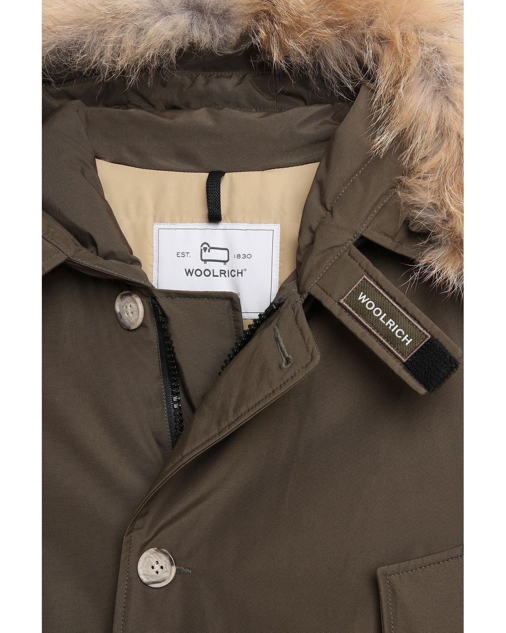 Woolrich Green Logo Down Jacket for men